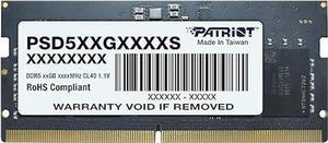Patriot Signature DDR5 RAM 32GB (1X32GB) 5600MHz CL46 SODIMM Laptop/Notebook Memory Module - PSD532G56002S