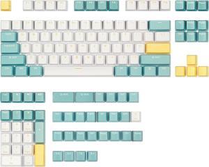 Happy Balls Keycaps Doubleshot PBT Keycap Set Custom OEM Profile Cherry MX Keyset for 61 63 64 66 68 84 87 96 100 104 108 MX Switches Mechanical Keyboards(Sea Salt Keyset)