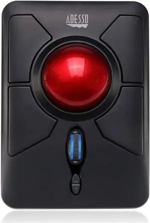 ADESSO iMouse T50 Wireless Ergonomic Finger Trackball Mouse with Nano USB Receiver, Programmable 7 Button Design, and 5 Level DPI Switch, for Left and Right Hand
