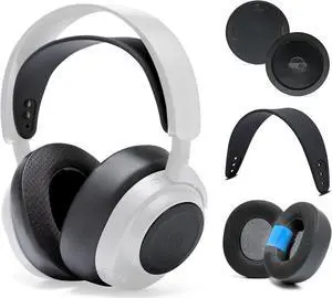 WC Arctis Nova Bundle Pack - Cooling Gel Earpads, Silicone Headband, and Side Speaker Plate Upgrade for Arctis Nova Pro Wireless by Wicked Cushions | Black