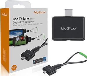 MyGica Type-C USB TV Tuner Card, Watching ATSC Digital TV Anywhere, Freeview HD TV Receiver, Recast Wireless HDTV Stick Tuner Adapter, USB TV Antenna for Android Phone Tablet PC Pad, No Internet Need