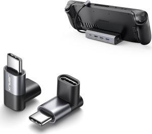 JSAUX 90 Degree USB-C Male to USB-C Female Adapter + HB0602 5-in-1 Docking Station for Steam Deck