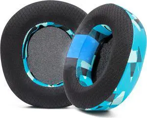 WC Freeze Nova Pro Wireless - Hybrid Fabric Cooling Gel Replacement Earpads for Steelseries Arctis Nova Pro Wireless by Wicked Cushions, Improved Durability, Thickness & Sound Isolation | Cyan Prism