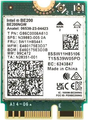 New Wi-Fi 7 Intel BE200 Bluetooth 5.4 WiFi Card BE200NGW 2.4/5/ 6 GHz 5.8 Gbps for Windows 11 PC Laptop