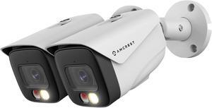 Amcrest 2-Pack UltraHD 4K IP PoE AI Camera, FOV 129deg, 49ft Color Nightvision, Security Outdoor Bullet Camera, Human & Vehicle Detection, Active Deterrent, 4K @15fps, 2PACK-IP8M-2796EW-AI (White)