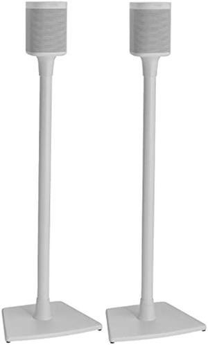 Sanus Speaker Stands Pair for Sonos One, One SL & Play:1 Speakers - Premium Fixed Height Speaker Stand w/Built-in Cable Management Channels & Easy 3-Step Install - White Stands Pair