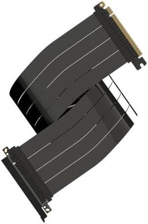 LINKUP - AVA5 PCIE 5.0 Riser Cable [70cm] Future Proof for Gen 5 GPU Vertical Mount | x16 128GB/s Speed | Compatible with PCIe 4.0 & WRX80/WRX90E | Straight, Black