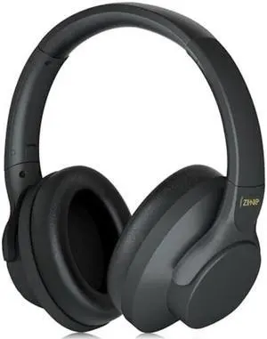 ZIHNIC Active Noise Cancelling Headphones, 60H Playtime Wireless Bluetooth Headset Low Latency-Black