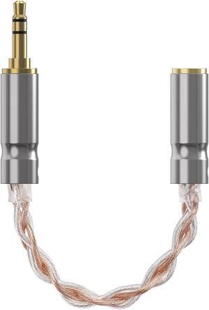Geekria 3.5mm (1/8'') Stereo Male to 2.5mm Balanced Female Headphones Adapter, Copper and Silverplated Upgrade Cable Conversion Audio Dongle Cable (0.5ft)