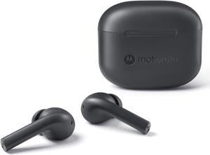 Motorola Moto Buds 065 - True Wireless, Ear Buds, Noise Isolation and 17 Hours Playtime, Touch Control on Both Earbuds, IPX4 Water Resistant, ENC mic for Clear Voice Calls. (Moonless Night)
