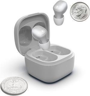 Coby Mini True Wireless Earbuds | Compact Lightweight in-Ear Headphones w/Case | World's Smallest Wireless Ear Buds w/Built-in Mic | Wireless Headphones, Bluetooth Headphones w/ 12-HR Play (White)