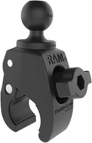 RAM Mounts RAP-B-400U Tough-Claw Small Clamp Base with Ball with B Size 1" Ball for Rails 0.625" to 1.14" in Diameter
