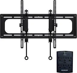 SANUS Advanced Tilt Premium Universal TV Wall Mount for 46 to 90 Flat Panel TVs with On-Wall Low Profile 1080J Fireproof Surge Protector