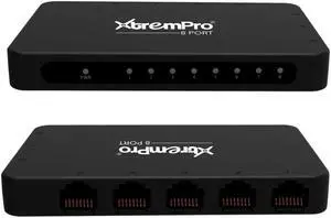 XtremPro 8-Port USB Powered 10/100Mbps Ethernet RJ45 Network Switch Hub - Black (61026)