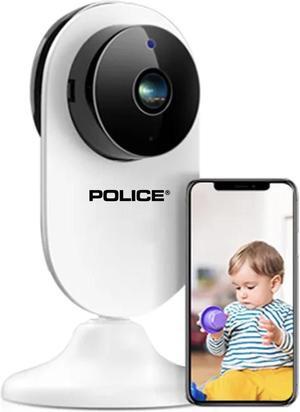 POLICE WiFi Security Camera Hd 1080P Compact Indoor Plug-in Smart Security Camera System, Night Vision, Motion Detection, Two-way Audio Nanny Cam Home Camera with App