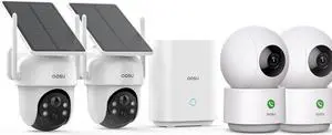 AOSU 2K Security Camera Indoor, Baby Monitor Pet Camera 2 Pack Security Cameras Outdoor Wireless, 2 Cam-Kit, No Subscription,