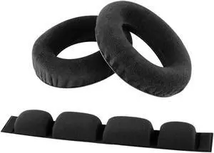Geekria Earpad + Headband Compatible with Sennheiser HD580 HD600 Headphone Replacement Ear Pad + Headband Cover/Ear Cushion + Headband Pad/Earpads Repair Parts Suit (Black)