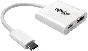 Tripp Lite USB C to HDMI Video Adapter Converter 4Kx2K w/ USB-C PD Charging Port, Thunderbolt 3 Compatible, USB-C, USB Type-C, USB Type C 6in (U444-06N-H4-C)