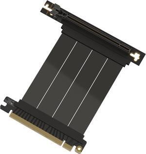LINKUP - AVA5 PCIE 5.0 Riser Cable | Future Proof for Gen 5 GPU Vertical Mount | x16 128GB/s Speed | Compatible with PCIe 4.0 & WRX80/WRX90E | Right Angle, Black 10cm