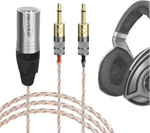 Geekria Apollo 4N OCC + Single-Crystal Silver Upgrade Audio Cable Compatible with Sennheiser HD700, Dual 2.5mm to XLR Replacement Headphones Cord for Hi-Resolution Audiophile (4.3 ft / 1.3 m)