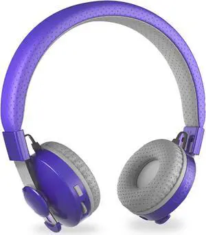 LilGadgets Untangled Pro On-Ear Wireless Kids Headphones for School, Microphone, Volume Limited, SharePort Technology, SoftTouch Padding - Purple Bluetooth Headphones