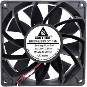 GDSTIME 140mm x 38mm 1438 24V DC Brushless Cooling Fan Dual Ball Bearings