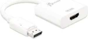 j5create Active DisplayPort to HDMI Adapter (4K60Hz), Uni-Directional, Male DisplayPort to Female HDMI, Compliant with DisplayPort 1.2a, for Monitor, Graphics Card, PC (JDA158)