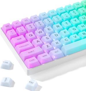 Womier Clear Keycaps, White Custom Keycaps 75 Percent, Cherry Profile Keyboard Keycap 140 Keys, White Fog Translucent Keycaps Set for Cherry Gateron MX Mechanical Keyboard