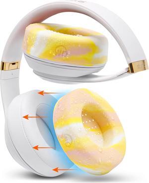WC SweatZ Protective Earpad Covers Made by WC | Fits Beats Studio 3 & 2 (Does Not Fit Beats Solo) / Bose QC35 & 35II / Bose 700 & More | Sweatproof & Easily Washable | Yellow Stardust