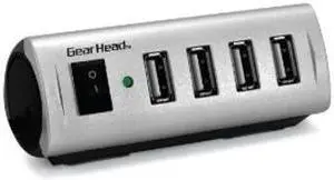 Gear Head USB 2.0 4-Port Hub with Energy Saving Switch (AC Powered) (RoHS) (UH5500ESP)