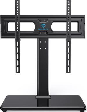 PERLESMITH Universal TV Stand Table Top TV Base for 32 to 60,65 inch LCD LED OLED 4K Flat Screen TVs-Height Adjustable TV Mount Stand with Tempered Glass Base, VESA 400x400mm,Holds up to 88lbs PSTVS15