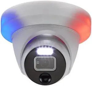Swann 4K Master-Series Enforcer(tm) NVR Dome Camera with Controllable Police Style Red & Blue Lights and Spotlights - SWNHD-876DER