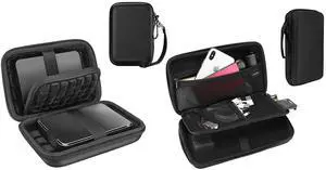 ProCase Hard Drive Case 2.5 Inch Bundle with ProCase Hard Travel Tech Organizer Case Bag