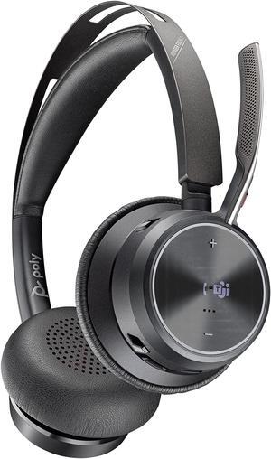 Poly - Voyager Focus 2 UC USB-A Headset (Plantronics) - Bluetooth Dual-Ear (Stereo) Headset with Boom Mic - USB-A PC/Mac Compatible - Active Noise Canceling - Works with Teams (Certified), Zoom & more