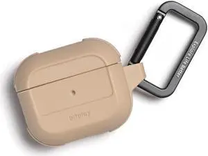 bitplay AirPods 3 Tough Case, Sand - Shock Protection Case with Premium Carabiner (Front LED Visible)