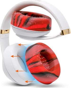 WC SweatZ Protective Earpad Covers Made by WC | Fits Beats Studio 3 & 2 (Does Not Fit Beats Solo) / Bose QC35 & 35II / Bose 700 & More | Sweatproof & Easily Washable | Lava