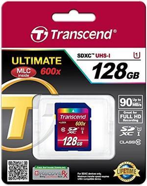 Transcend 128GB SDXC Class 10 UHS-1 Flash Memory Card Up to 90MB/s (TS128GSDXC10U1)