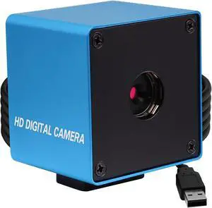 ELP 60degree Autofocus USB Camera with Aluminum Housing for Video Camera CCTV Micro Mini Webcam for Laptop Desktop PC OV5640 UVC USB2.0 Laser Engraver Lightburn Camera(Blue)