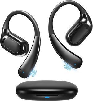 ASIILOVI Open-Ear Headphones VG333 2024 Version, Invisible Ultra-Thin Silicone Ear Hook, Snug Fit & Powerful Bass, 70HRS Playtime, Bluetooth 5.3 Conduction Headphones Touch Control Wireless Earbuds