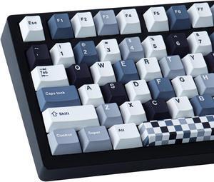 Hyekit PBT Keycaps 134 Keys Mosaic Keycaps Cherry Profile Dye-Sublimation Custom Keycaps with 6.25U 7U Spacebar for Cherry Gateron MX Switches Mechanical Keyboard