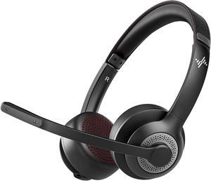 JIAMQISHI Wireless Headset with AI Noise Cancelling Microphone Bluetooth Headset - Bluetooth V5.2 Headphones with USB Dongle & Mic Mute for Computer/Laptop/PC/iPhone/Android/Cell Phones
