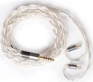 keephifi Earbuds Cable-TFZ 4 Core KBEAR [Inspiration -S] Ear Monitor Upgraded Cable Singel Crystal Copper Silver plated Cable with 4.4mm Plug, Suit for LIVE-X T2-GALAXY TFZ Series (TFZ, 4.4Silver)