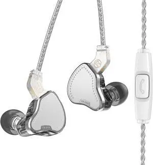 Kinboofi KBEAR in Ears,HiFi Headphones Earbuds,HiFi Stereo Noise Isolating Sport Gameing IEM Wired Earphones/Earbuds/Headphones with Detachable Cable(Silver, wit