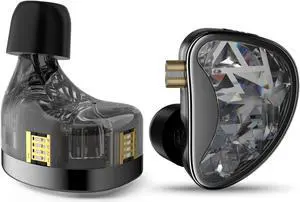 KZ AS24 in-Ear Monitor Headphone 24BA Drivers High-Performance IEM Earphones with 8 Tuning Switches, Noise Isolation Wired Earbuds for Musicians (Tuning Version,Black,no mic)