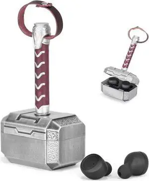 Kumiaor Wireless Earbuds with Thor Hammer Charging Case,5.3 Bluetooth Headphones Stereo Sound Earphones,Novelty Gifts for Men, from Daughter