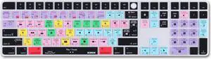 XSKN Final Cut Pro EU US Common Version Silicone Keyboard Cover Skin for 2020-2023 Apple Magic Keyboard with Touch ID and Numeric Keypad A2520 (Left 3 Keys Not Suite for 2024 New One Model)