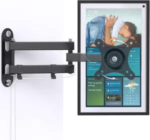 Letlar Mount for Echo Show 15, Rotation Tilt Swivel and Extend up to 16", Wall Mounting Bracket for Echo 15 and 15"-30" Monitor TVs, with Heavy Duty Arm Holds up to 10KG