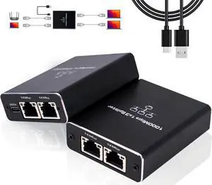 LIEZHUA Upgrade Ethernet Splitter 1 to 3 High Speed 1000Mbps, LAN With USB Power Cable, RJ45 for Cat5/5e/6/7/8 Cable Gigabit Internet [3 Devices Simultaneously Networking]