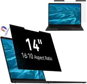 Mamol Magnetic Laptop Privacy Screen 14 inch ,16:10 Aspect Removable Anti Glare Protector Blue Light Privacy Screen Filter,Filter Shield Compatible with HP/Dell/Acer/Asus/Samsung/Lenovo/Thinkpad Envy