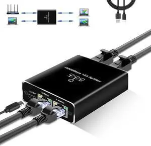 Gigabit Ethernet Splitter 1 to 3, NEWCARE 1000Mbps Ethernet Cable Splitte Extend Network(3 Devices Simultaneous Networking), Ethernet Splitter High Speed with USB Power Cable for Cat5/5e/6/7/8 Cable
